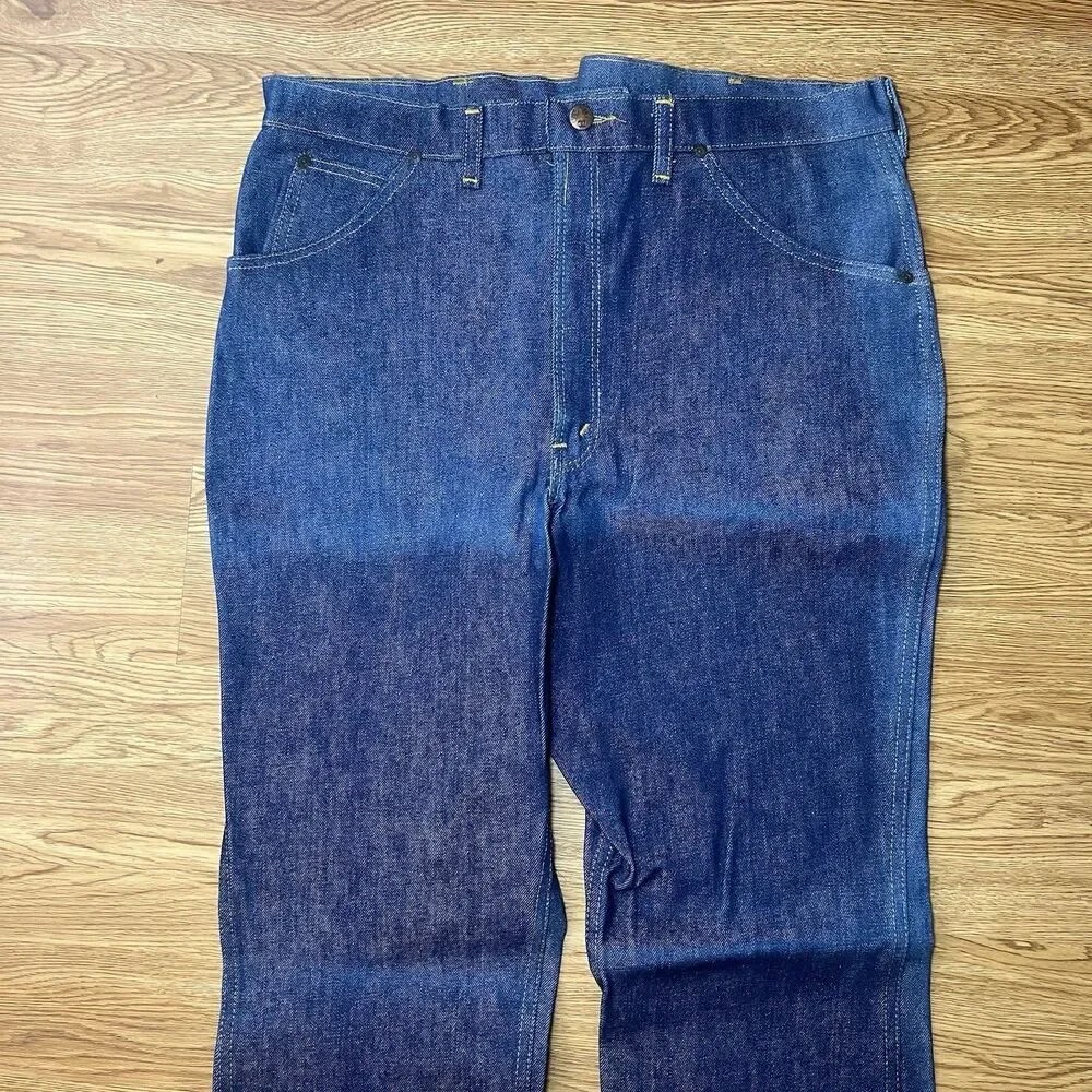 VTG 70s NOS Dee Cee Bootcut Flare Jeans Mens Sz 38x34 Western Cowboy Rodeo USA